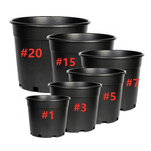 Wholesale Cheap Outdoor Recycled Pots Pour Plante En 1 2 3 4 5 6 7 10 15 Gallon Nursery Plastic Flower Pots For Ficus