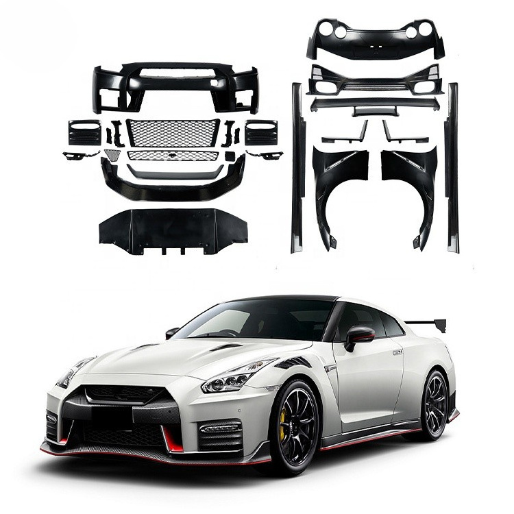 Car body kit GTR GTR35 upgrade to NISM style half carbon Plastic car bumper for front rear bumper 2008-2017 bodykit