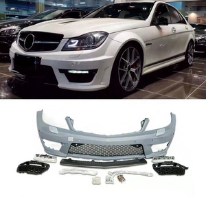 C63 style Body kit For CLASS-C W204 2007-2014 Front Bumper Rear Bumper Side Skirts Grille