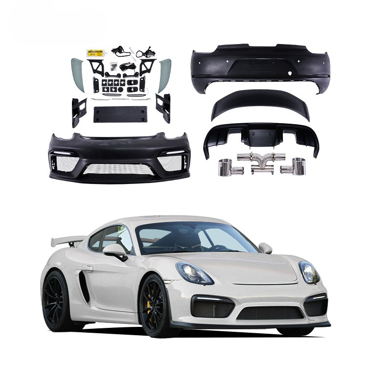 GT4 style body kit for 987 cayman front rear bumper rear wing spoiler kits Boxster