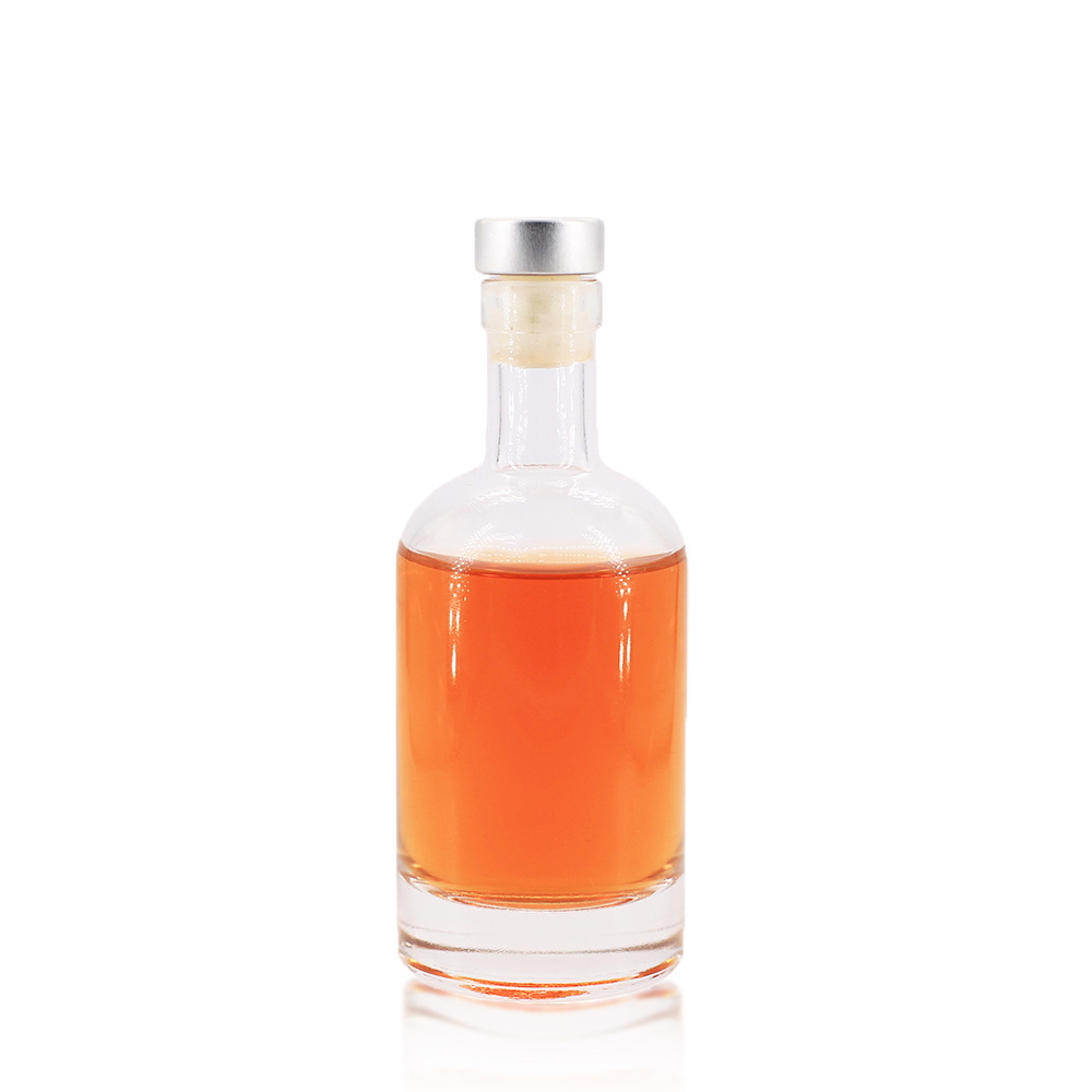 100ml Round Empty Flint Glass Liquor Wine Gin Whiskey Vodka Tequila Glass Bottle with Cork Lid