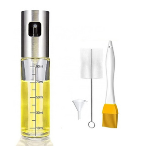 Stainless Steel Kitchen Flavor Dispenser Seasoning Bottle Glass Olive Oil Dispenser