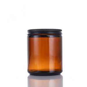 Best Price Empty Amber Candle Jars 8oz 250ml Amber Glass Scented Candles Holder with Lids