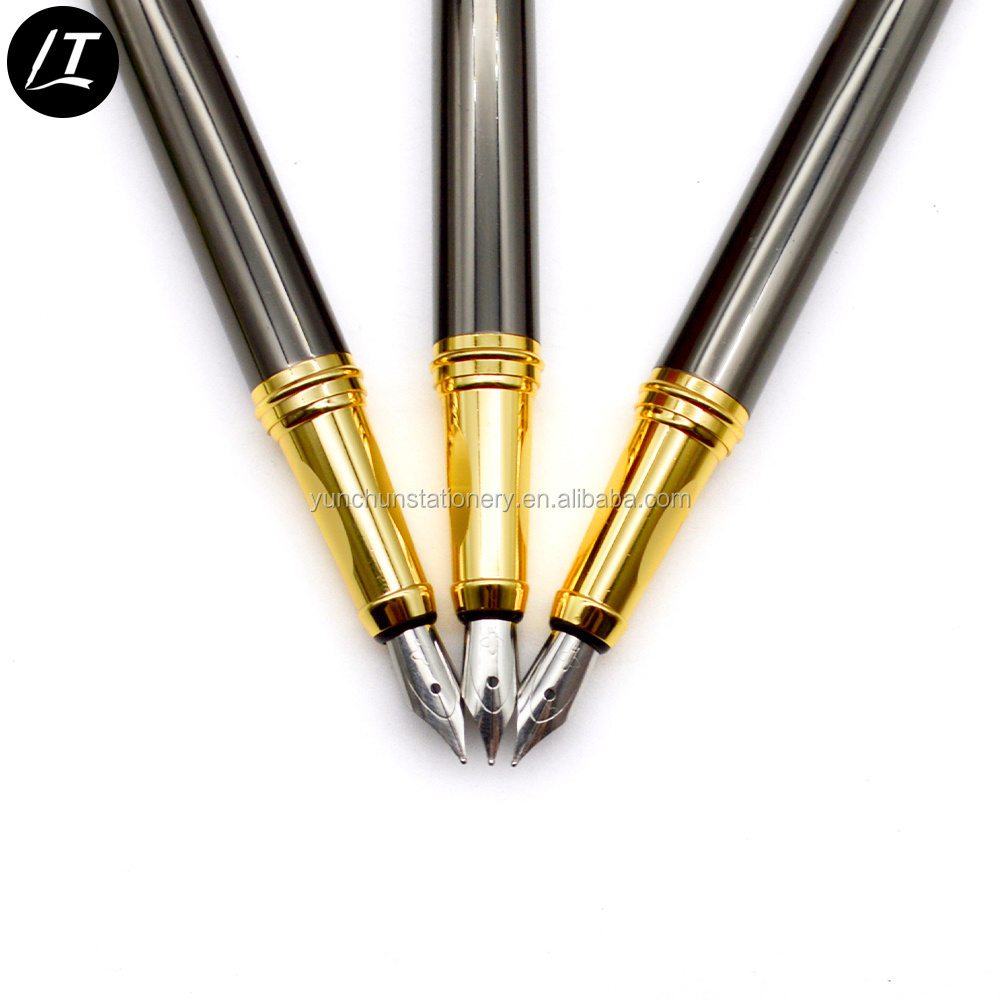 No leakage cartridge metal fountain pen with logo on tip