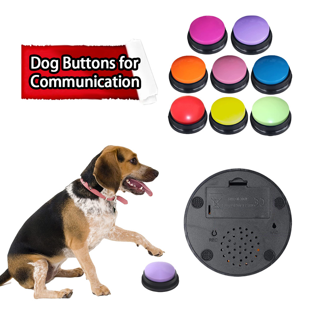 Dog Buttons for Communication Pet Training Buzzer Custom Voice Recording Novelty Designed Pet Buttons for Talking