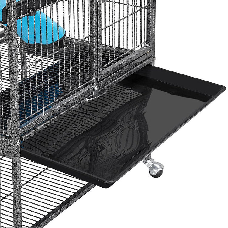 Rolling 3-Tier Small Metal Animal Cage With Tray For Ferret Kitten Cats Chinchilla Adult Rats