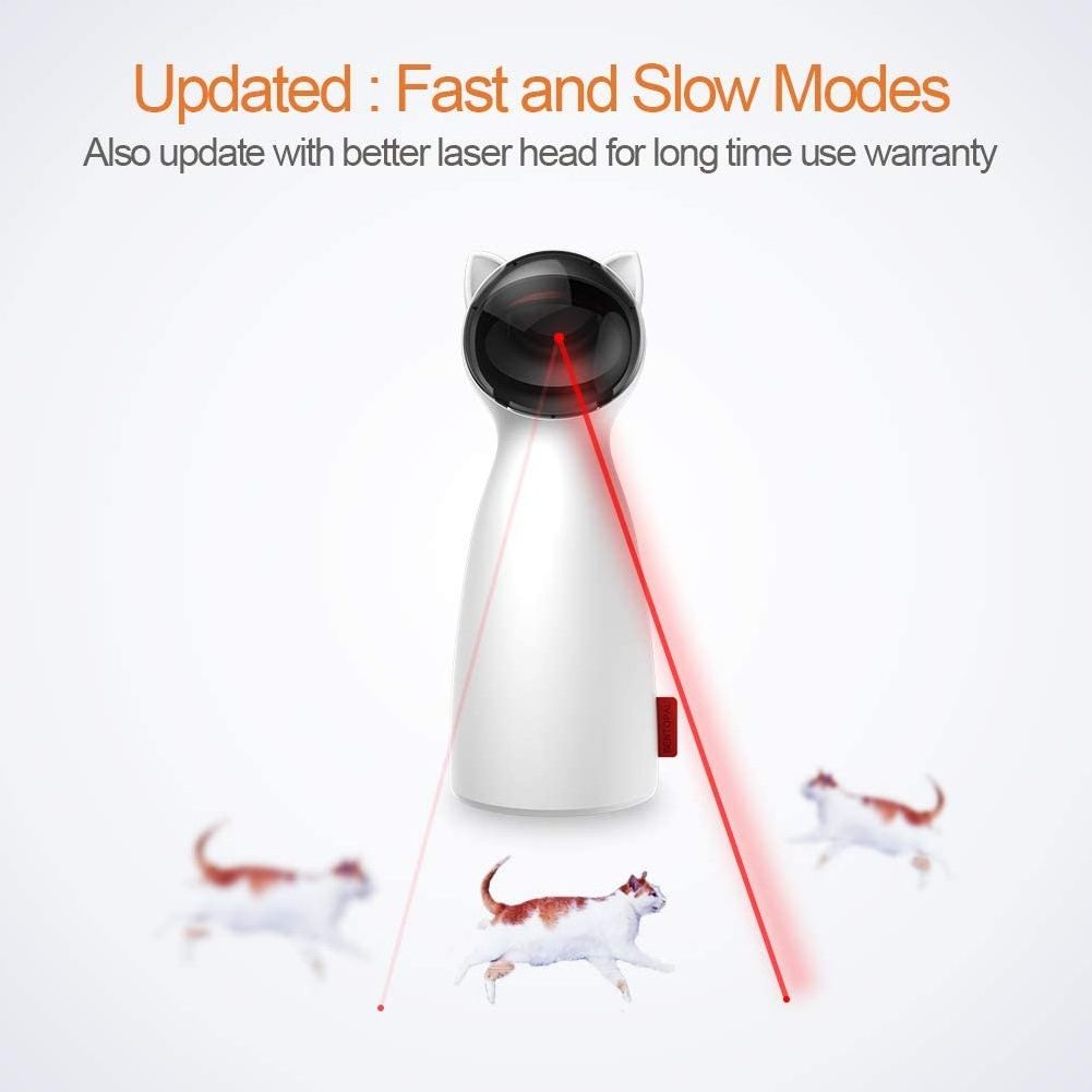 Two Speed Adjustable USB Charging Automatic Cat Laser Toy Interactive For Indoor Cats Kittens Puppies Dogs