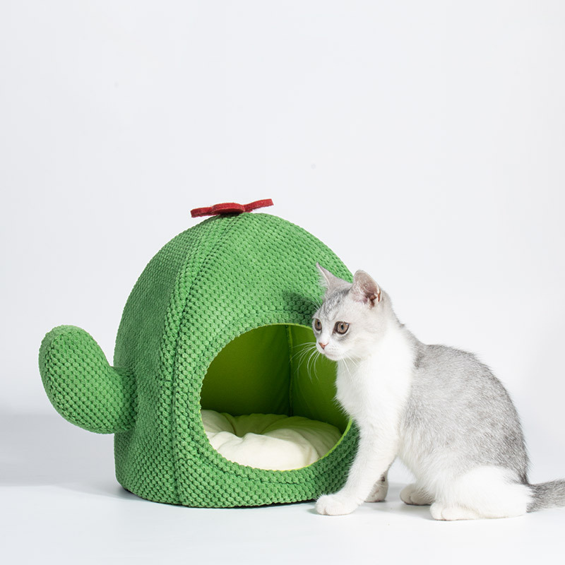 Cactus Pet Condo Tent For Cats Puppy and Small Dogs Bed With Anti-Slide Bottom Pet House Cat Indoor and Outdoor