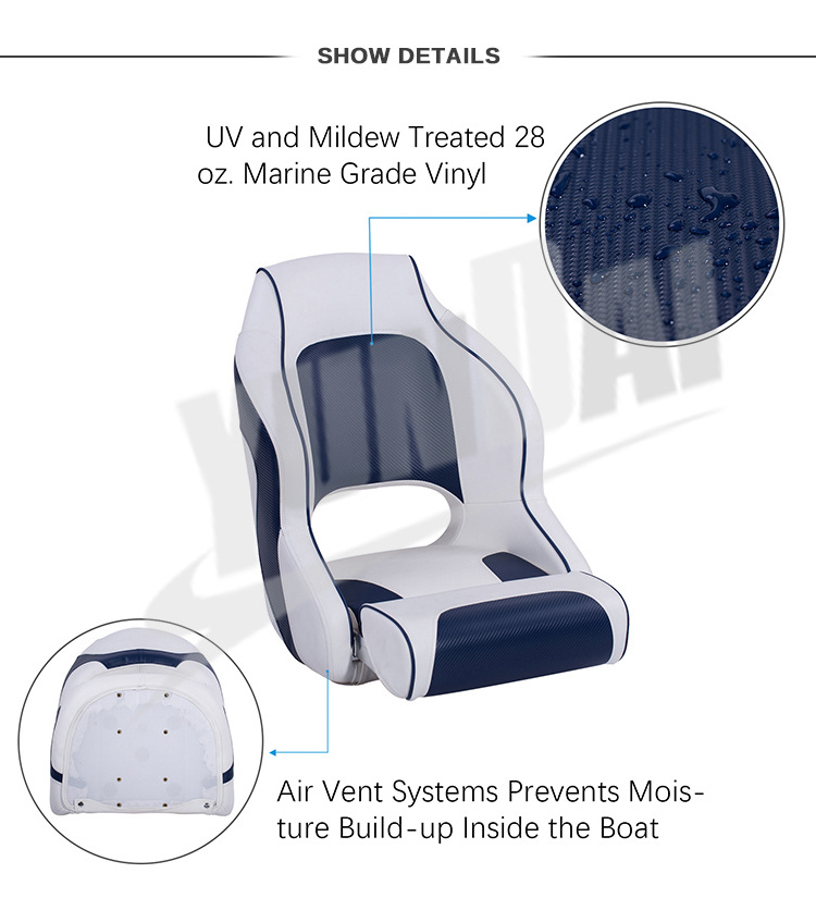 Marine Captains Pontoon Boat Chair Sport Flip Up with Boat Seat Cover Bucket for Pedestal Base of Boat Seats