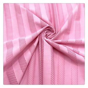 Custom 92 polyester 8 spandex  pink plain jacquard cloth material fabric for dress woman material