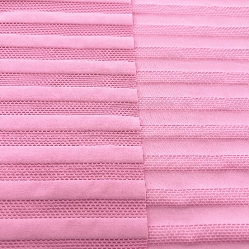 Custom 92 polyester 8 spandex  pink plain jacquard cloth material fabric for dress woman material