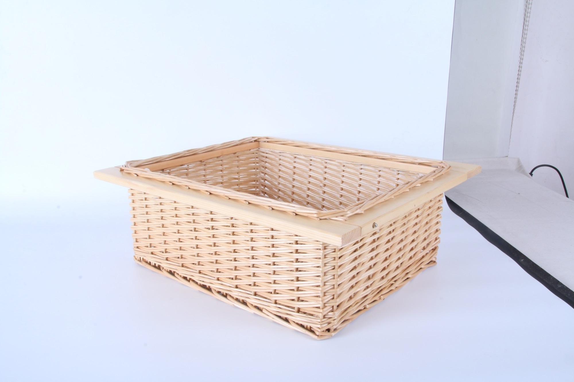 custom stackable woven willow vegetable storage fruit gift basket hamper cheap kitchen wicker basket drawers with handles