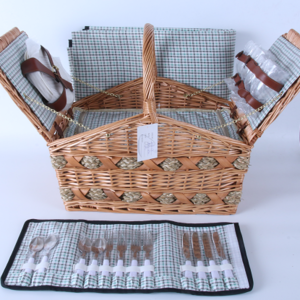 Hot selling wicker picnic basket with double door storage picnic basket