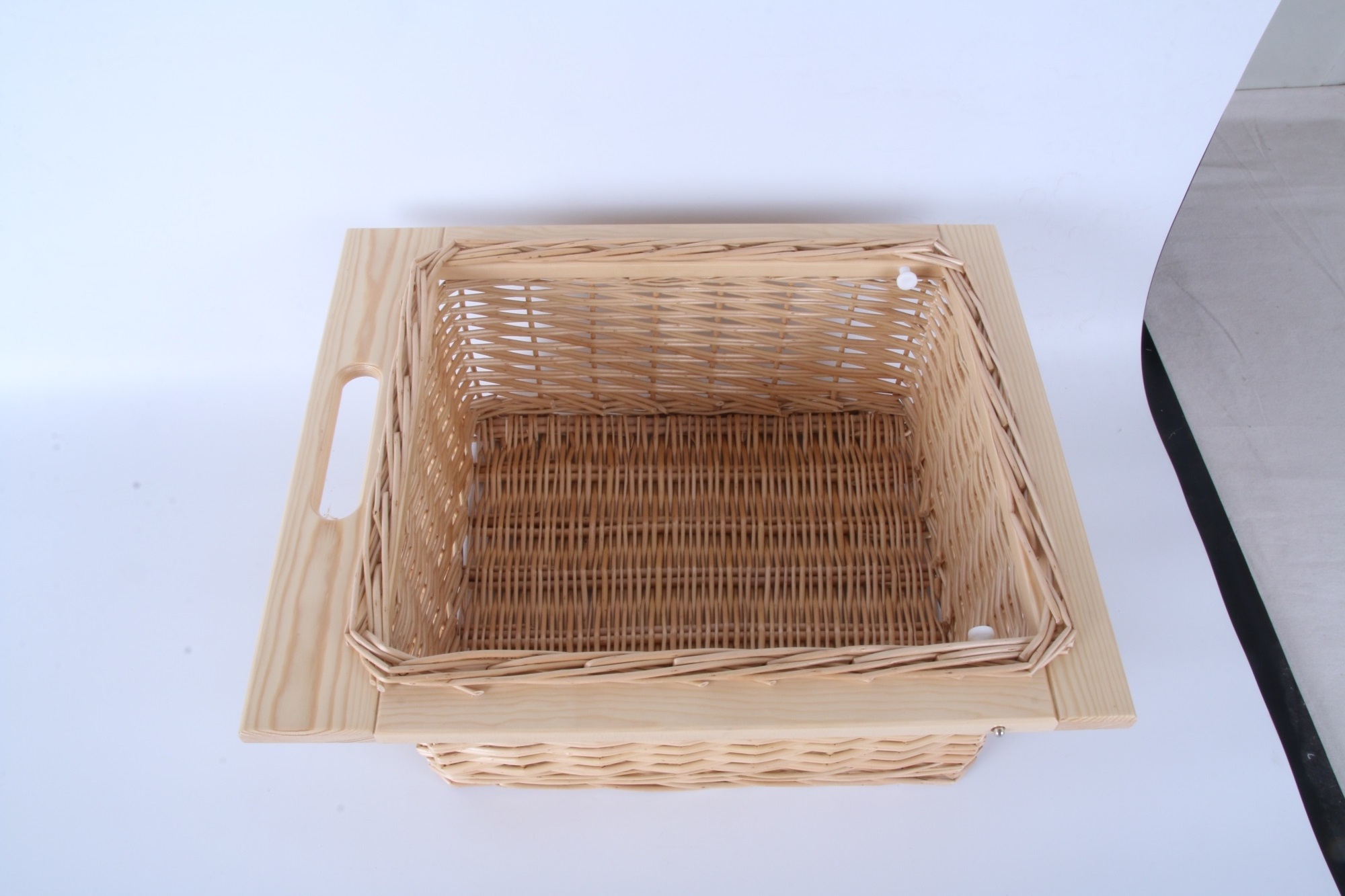 custom stackable woven willow vegetable storage fruit gift basket hamper cheap kitchen wicker basket drawers with handles