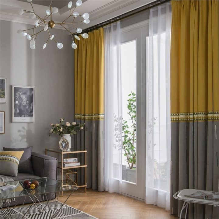 China Factory Wholesale Cheap Price Rideau Rideaux Pour de SalonBlackout Luxury Window Curtains Living Room