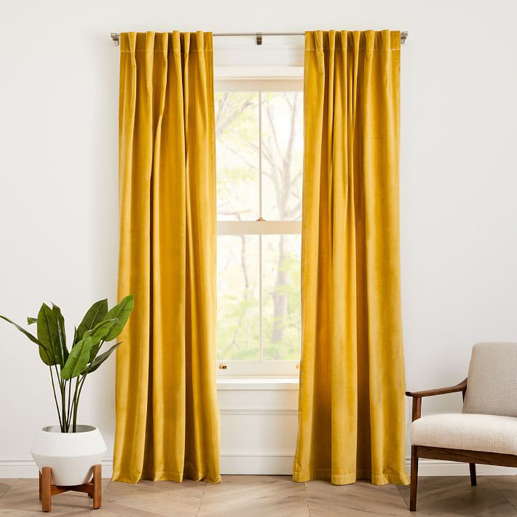 China Factory Wholesale Cheap Price Rideau Rideaux Pour de SalonBlackout Luxury Window Curtains Living Room