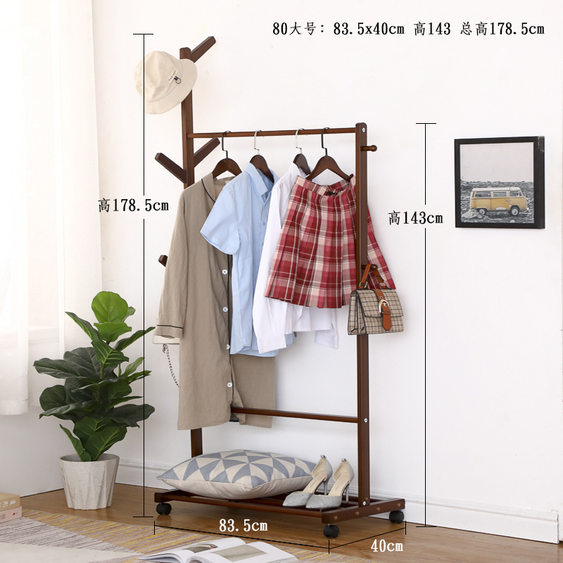 Clothing Tree White  Modern Free-Standing Garment Coat Rack for Bedroom with hanging Rod,bottom Storage and 6 Hooks