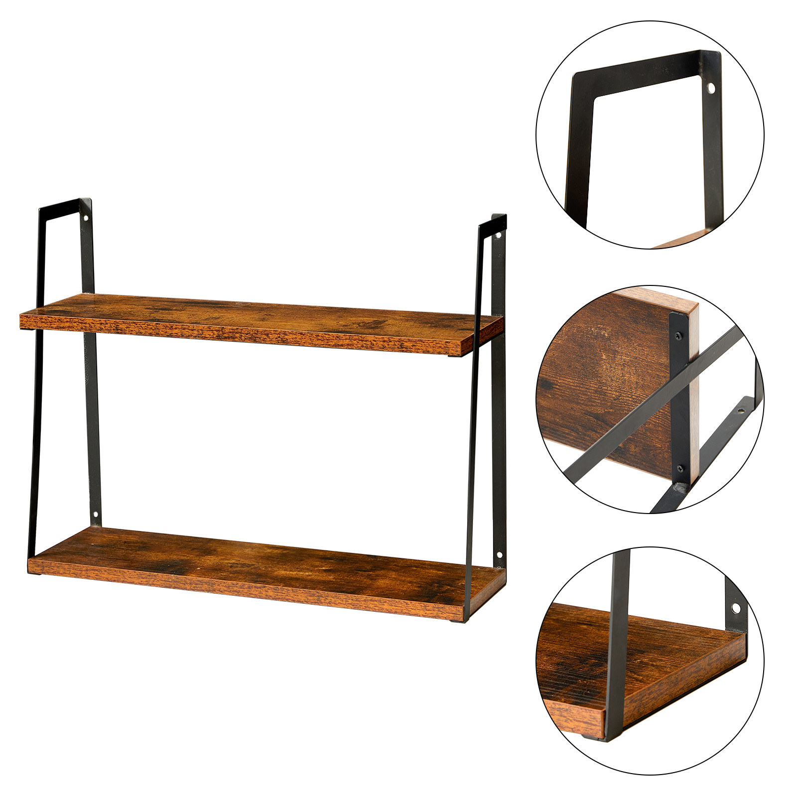 Hanging shelf divider 3 levels, open bookshelf storage display shelf for bedroom, kitchen, bathroom and living room.