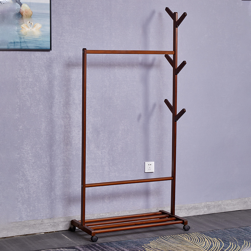 Simple style household solid wood coat rack, large capacity coat rack, durable, pine, foam mail order packaging