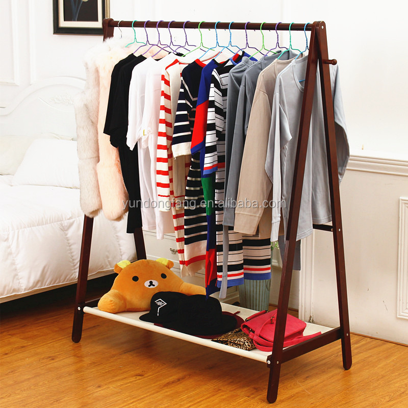 Wholesale real wood is A simple word fold clothes hanger/ export clothes-horse tie rack