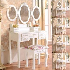 Bedroom furniture dressing table designs Solid European Mirror multi-function adjustable foldable table Make up dresser