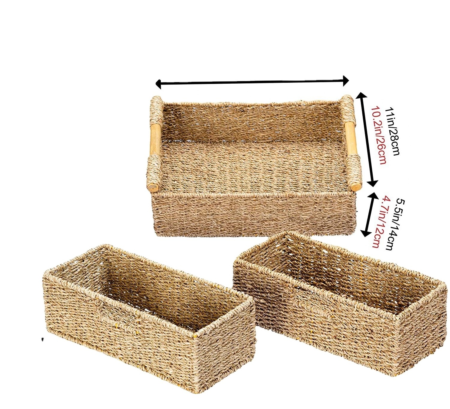 New hot cheapest Natural Seagrass rectangle Storage Basket wholesale Seagrass basket in CHina