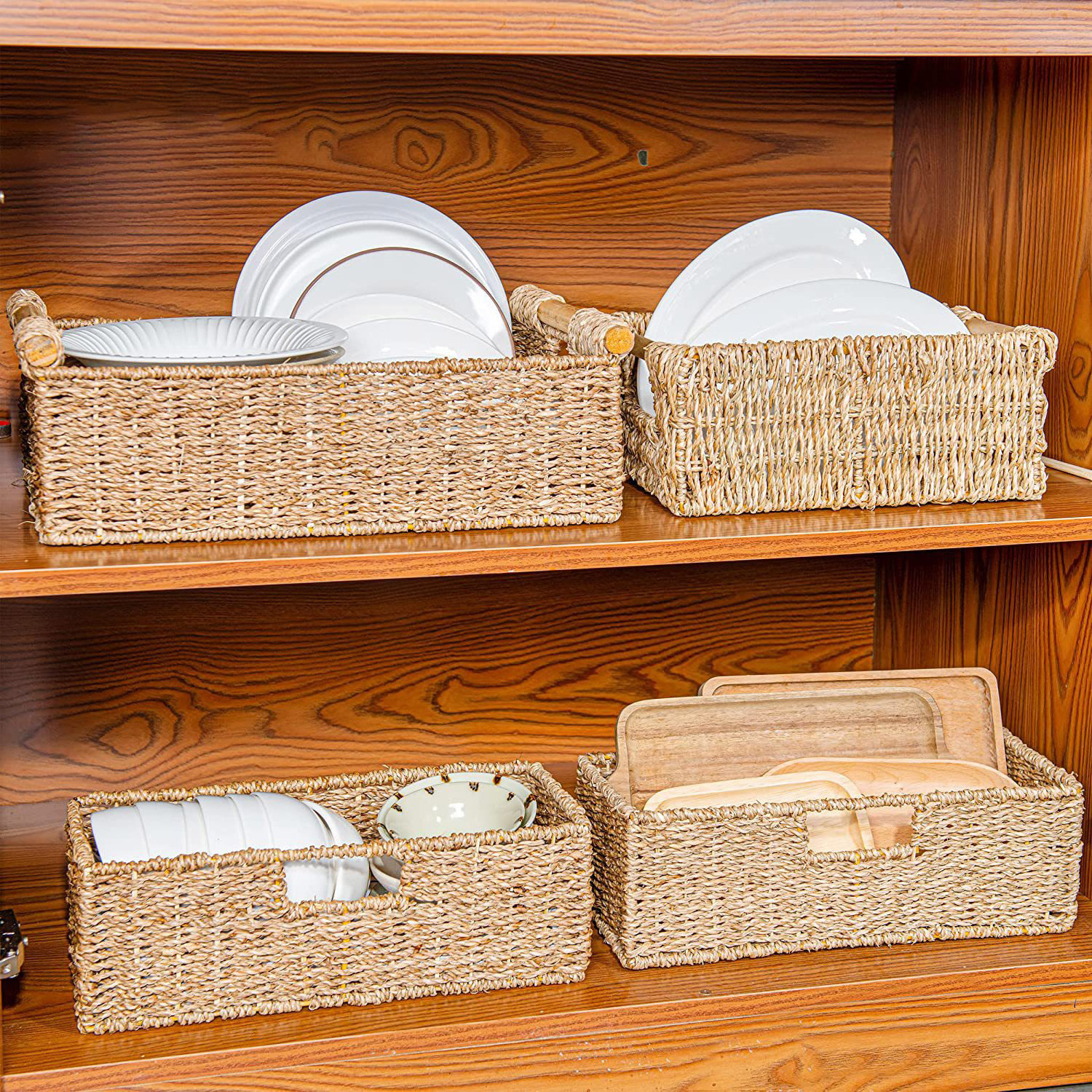 New hot cheapest Natural Seagrass rectangle Storage Basket wholesale Seagrass basket in CHina