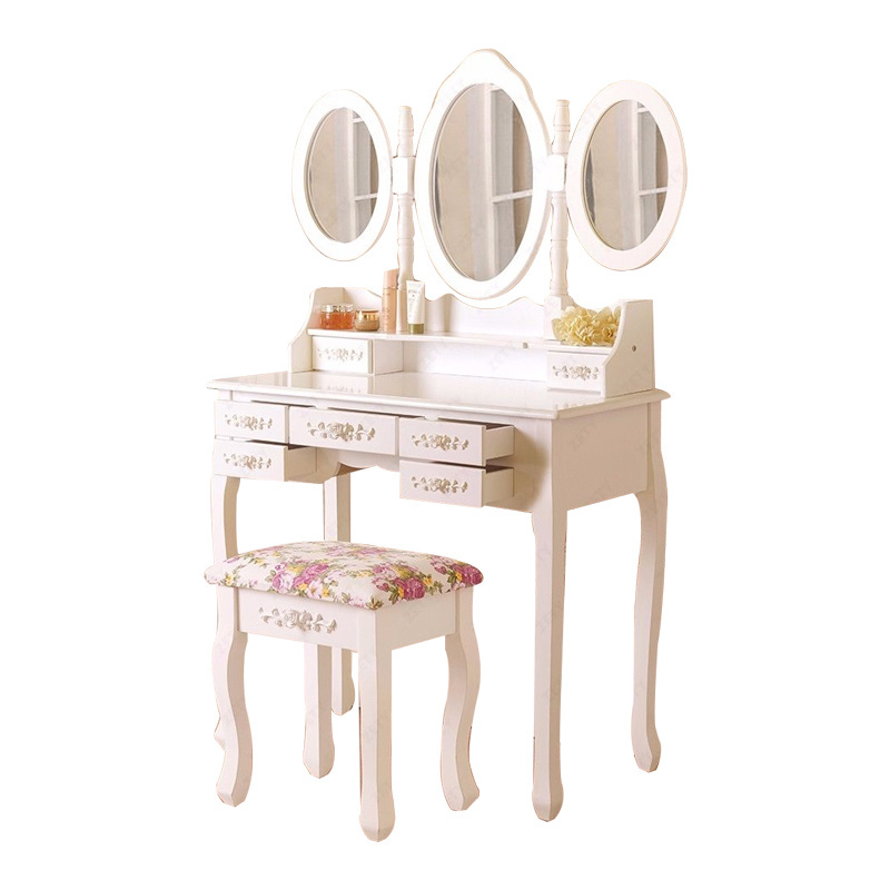 Solid European dressing table Bedroom Furniture Multi-function dresser Table