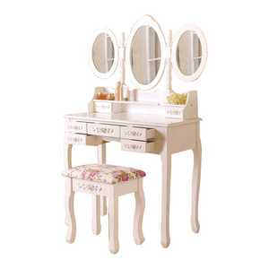 Solid European dressing table Bedroom Furniture Multi-function dresser Table