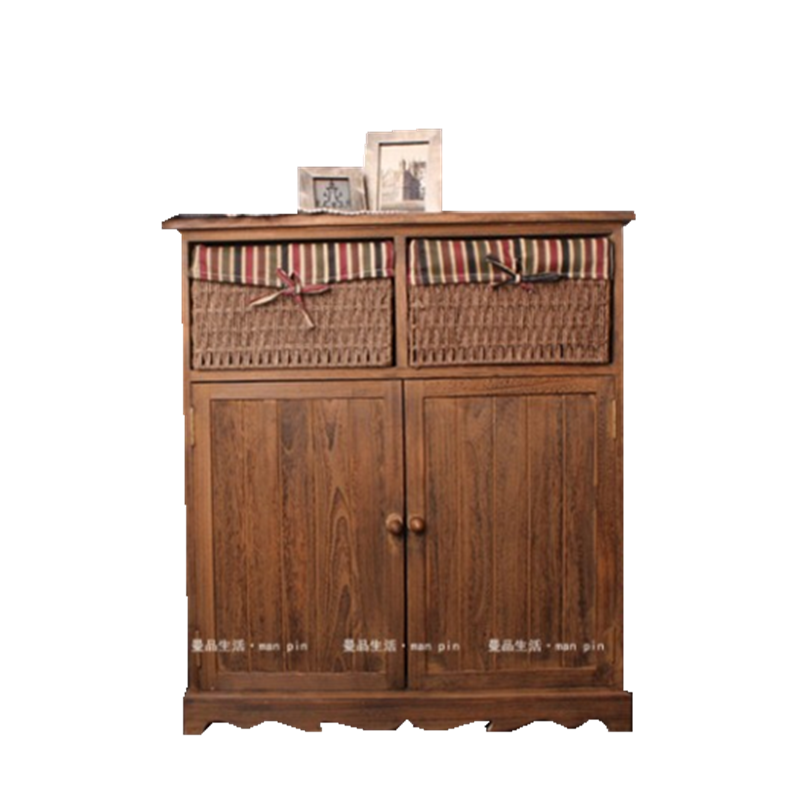 Manufacturers selling to Korean rural style furniture porch cabinet to receive contracted solid wood shoe ark storage cabinet