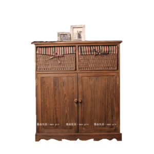 Manufacturers selling to Korean rural style furniture porch cabinet to receive contracted solid wood shoe ark storage cabinet