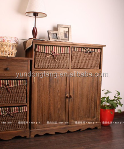 Manufacturers selling to Korean rural style furniture porch cabinet to receive contracted solid wood shoe ark storage cabinet