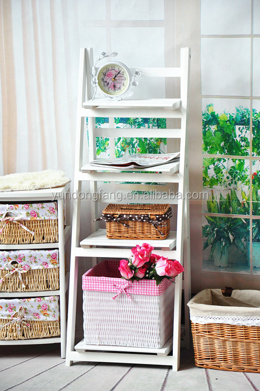 Good sale three tiers solid wood furniture - flower - wood - shelf - wall frame - storage rack/ foldable wood display racks