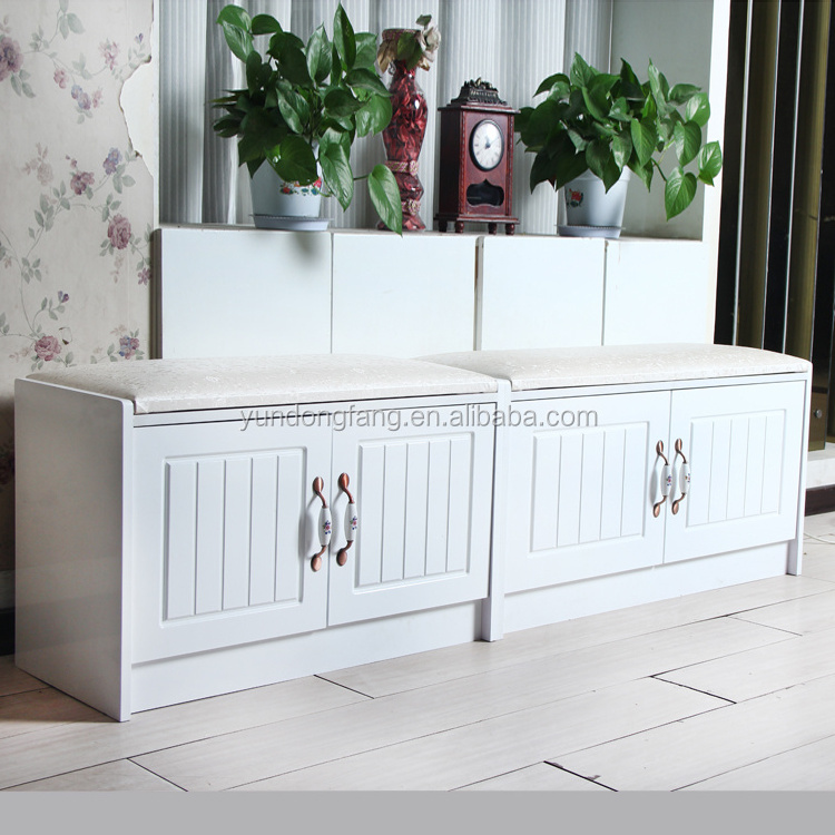 Modern Wooden Shoe  Cabinet Ottoman Bench Entryway Hallway White Shoe Storage rack with seat