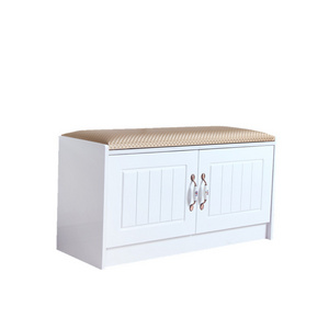 Modern Wooden Shoe  Cabinet Ottoman Bench Entryway Hallway White Shoe Storage rack with seat