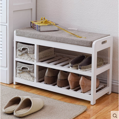 Shelf shoe rack Wholesale customized sitting room Furniture solid wood Receive ark stool storage ottoman