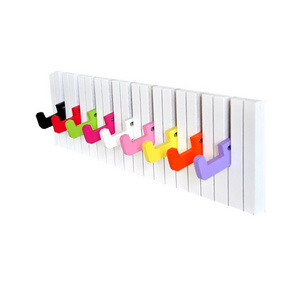 Decorative multicolor  piano wall mount hook multifunction clothes coat rack and key holder wall hook