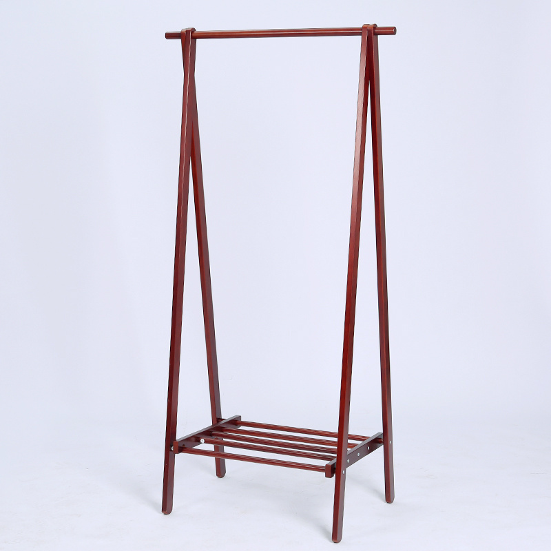 Wooden Clothes Hanger Coat Hanging Stand Shelf with Shoe Rack