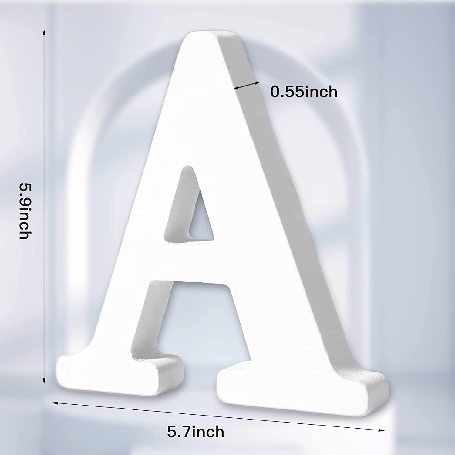 6 Inch White Unfinished Standing Wood Alphabet Letters for Wall Decor Decorative for Craft Home Party