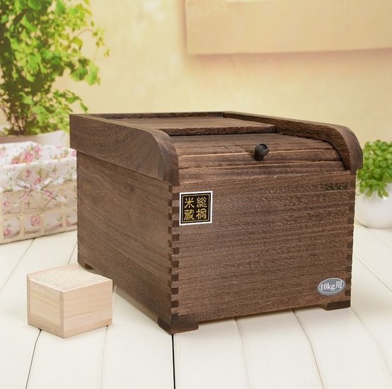 New style wooden rice box , wooden rice storage box,rice box container