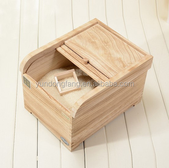 New style wooden rice box , wooden rice storage box,rice box container