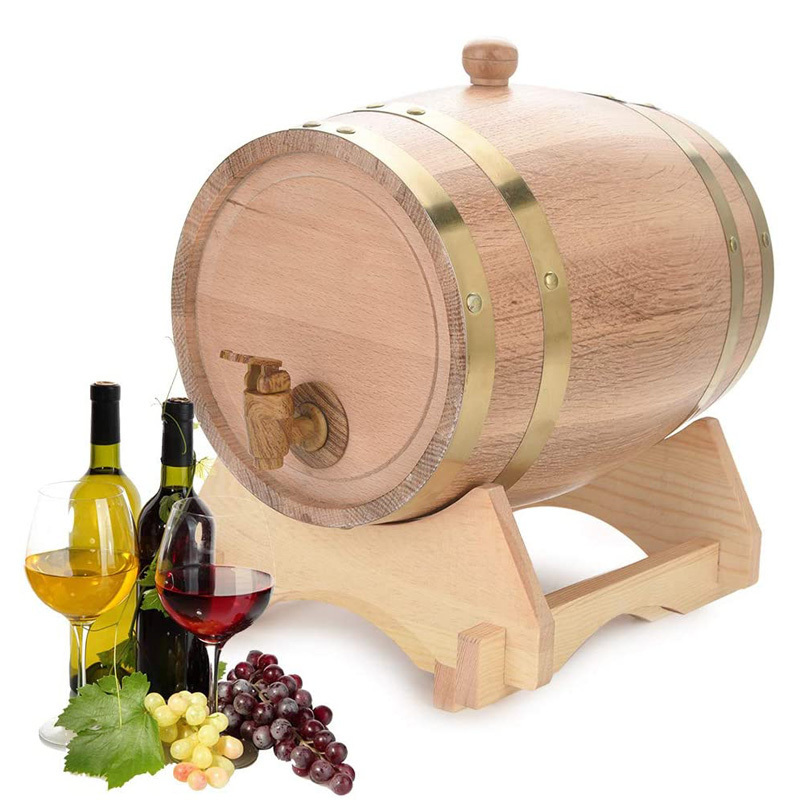 Solid wood wine bucket red wine beer storage bucket, living room decoration, home small wine cask