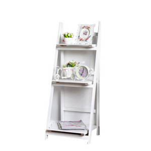 Wholesale customized living room solid wood storage flowers book display  shelf painting folding storage Holders&rack