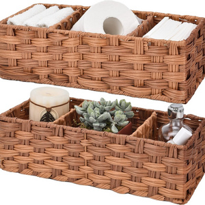 Pp Storage Box Woven Basket Bin Container Tote Cube Organizer Set Stackable Storage Basket Woven Strap Shelf Organizer