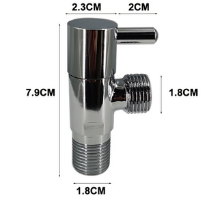 YUNDOOM OEM 2 Inch Brass Shower Valve Fitting Material Single Cold Chrome Color 1/2" Diverter Angel Stop ms Angle Valve