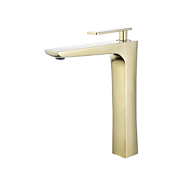 YUNDOOM OEM Gold Washbasin Bathroom Mixer Brass Musluk Wasserhan China Wholesale Deck Mounted Commercial Water Tap Basin Faucet