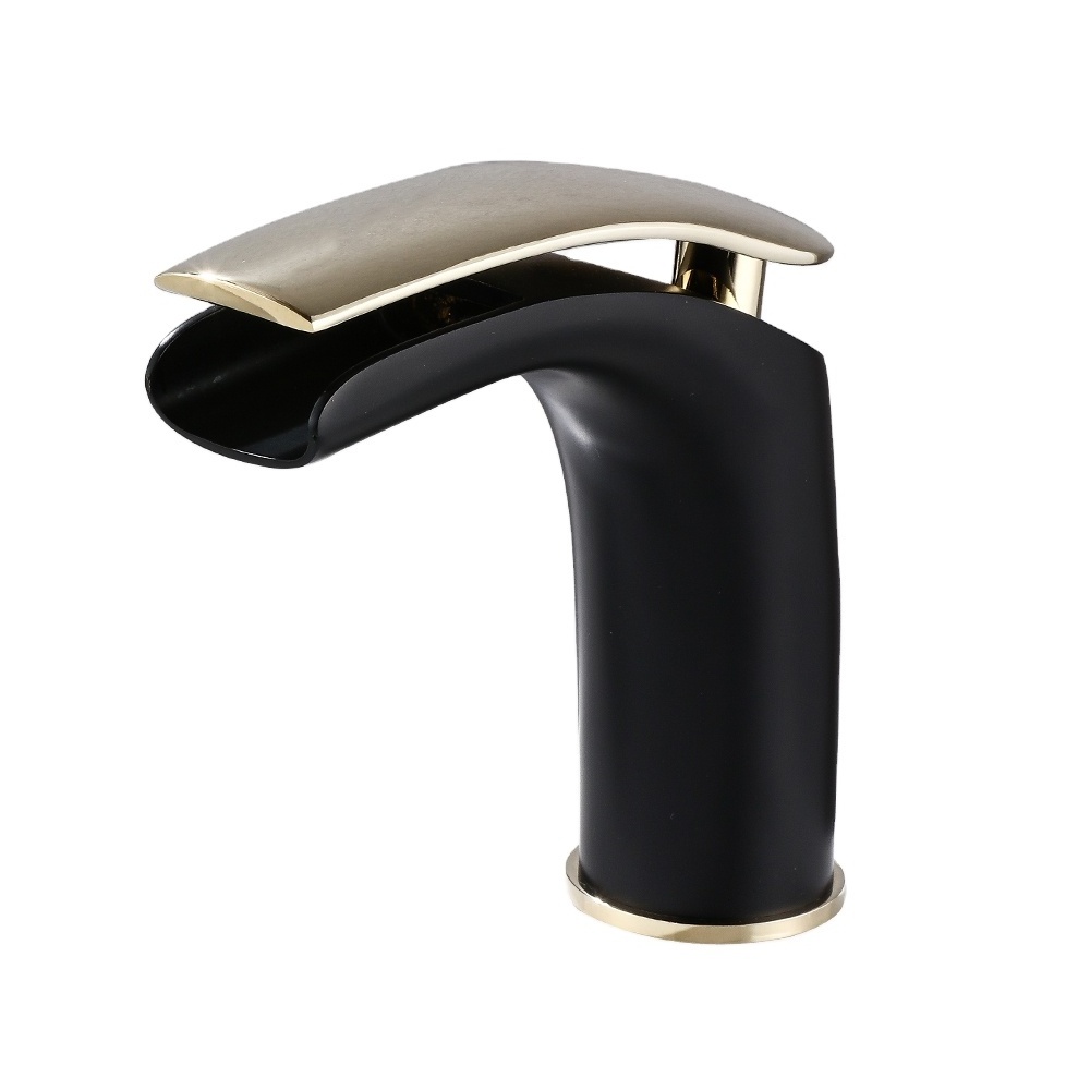 YUNDOOM OEM Musluk Black Gold Brushed Bathroom Brass Water Tap Grifo Lavatory Washbasin Wash Griferia Torneiras Basin Faucet