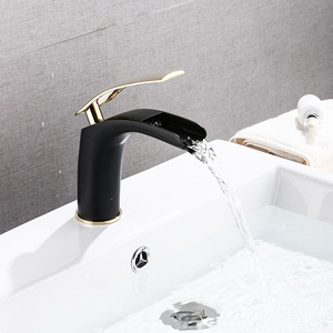 YUNDOOM OEM Musluk Black Gold Brushed Bathroom Brass Water Tap Grifo Lavatory Washbasin Wash Griferia Torneiras Basin Faucet