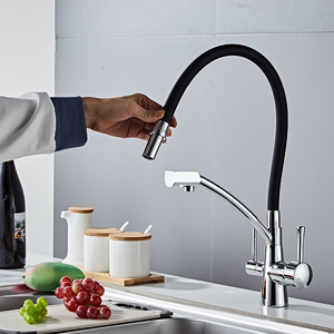 Yundoom OEM Torneira Robinet Cozinha Grifo Chrome Black 3 way RO Drinking Water Tap Drink Sink  Silicone Tap Kitchen Faucet