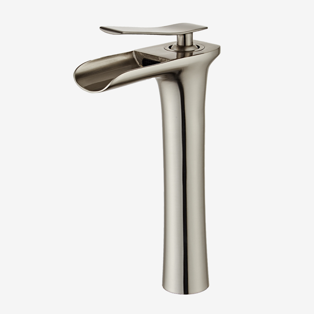 Hot sales bathroom washing basin faucet mixer nickel waterfall long basin faucet